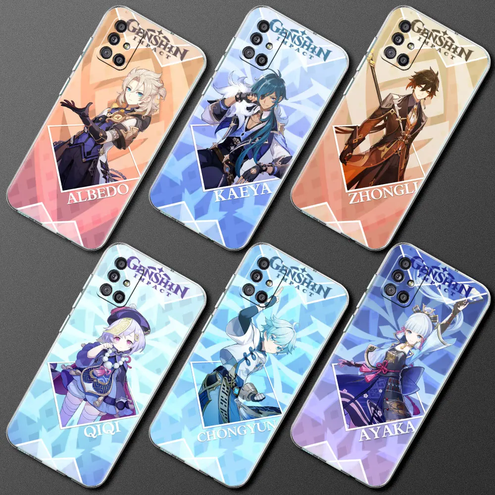 

Shockproof Clear Case For Samsung Galaxy A51 A12 A21s A71 A52 A31 A32 A02s A22 A11 A03s A72 A42 Phone Cover Genshin Impact Game