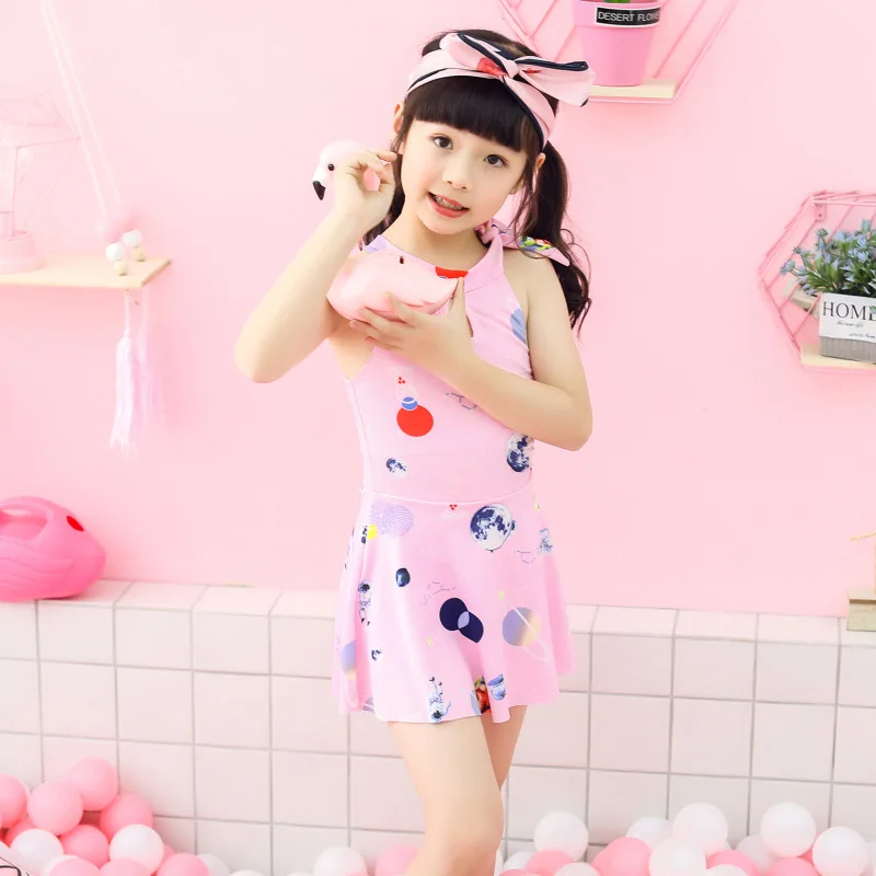 Детский синий/красный/розовый бикини с принтом вселенной детский купальный