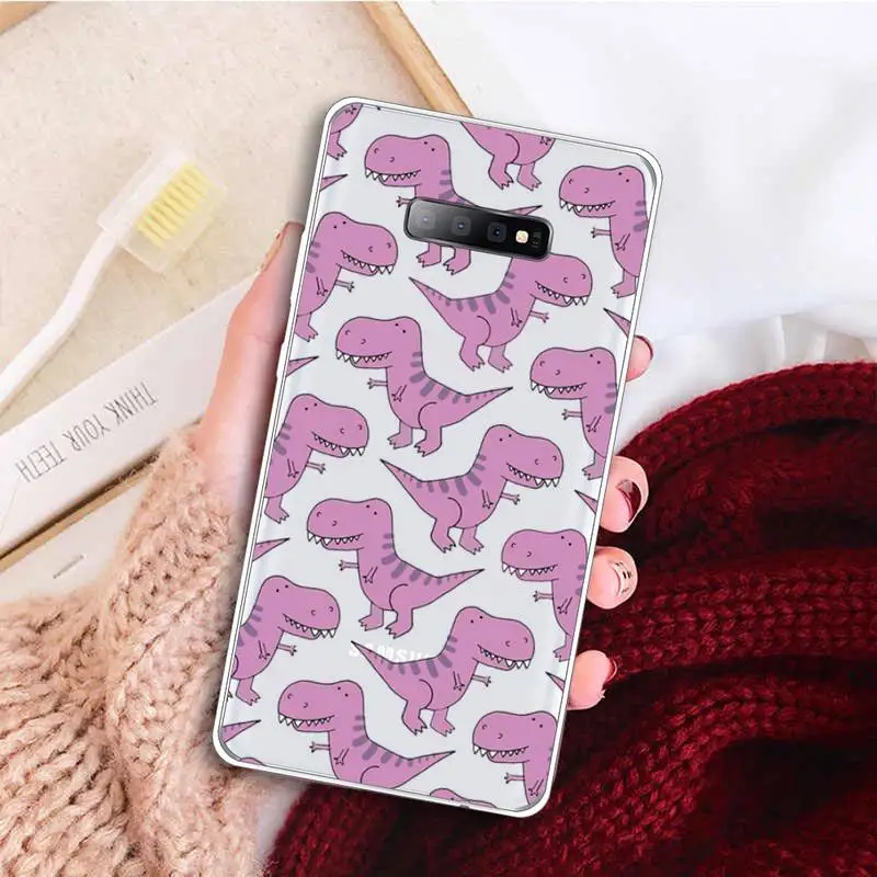 

Lovely animal Little dinosaur Phone Case Transparent For Samsung Galaxy A 71 21s S note 8 9 10 plus 20 ultra