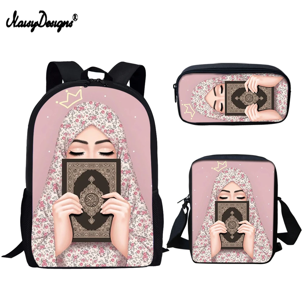 

Комплект женских школьных сумок с шарфом и принтом «глаза»