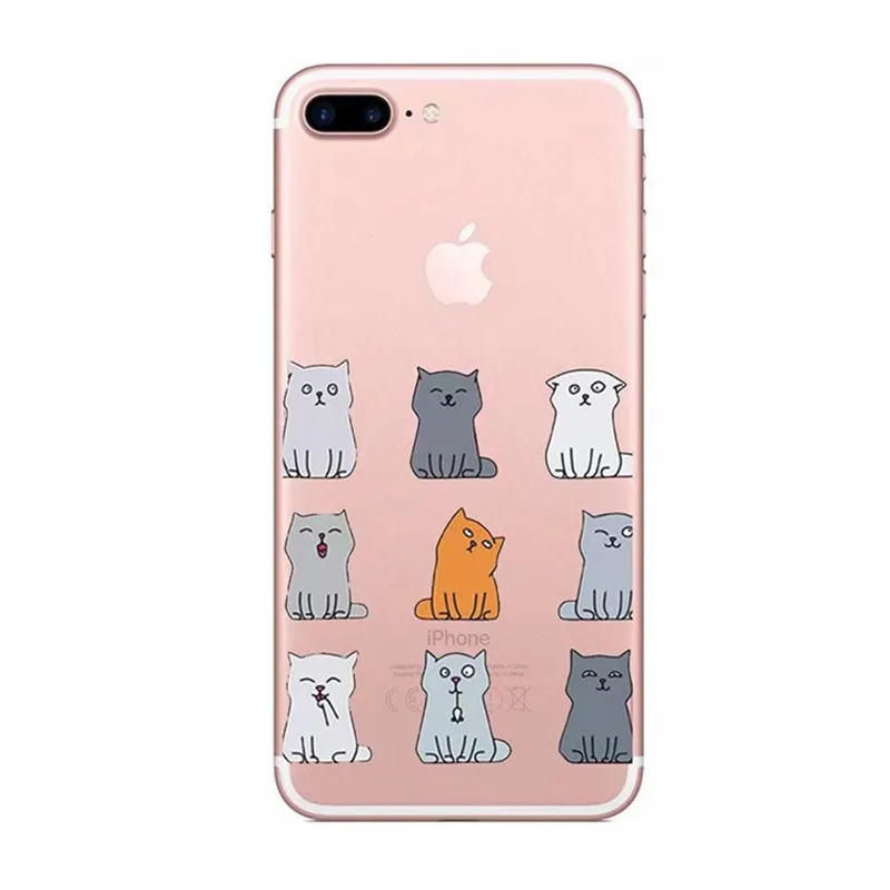 Kawaii чехол для телефона с мультяшным котом iPhone 7 Puls 6 6S 8 модные чехлы из ТПУ