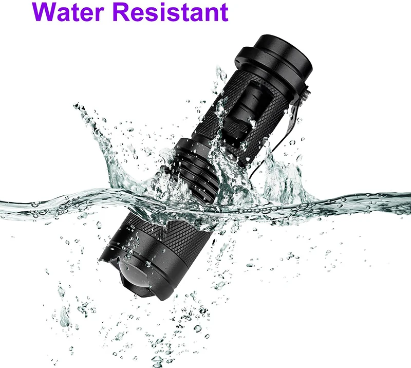 LED UV Flashlight Ultraviolet Torch With Mini Zoomable 3 Modes For Money Detector Leak and Cat Pet Urine | Лампы и освещение