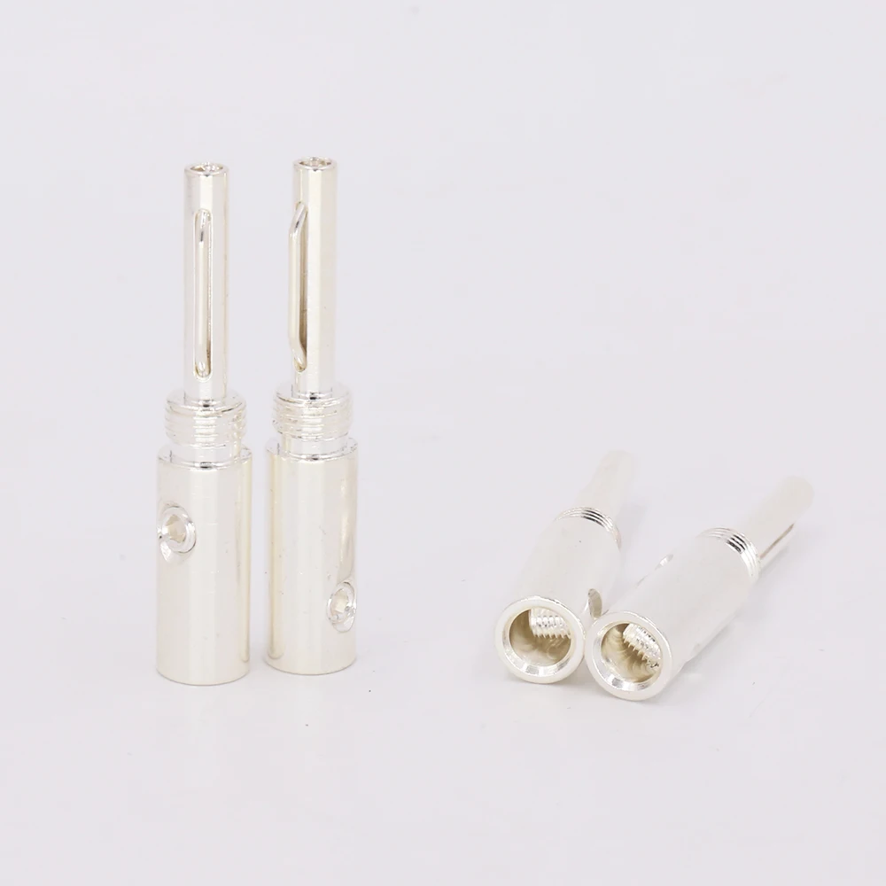 8 шт./лот посеребренный Банановый штекер Адаптер банан серебряные соединители