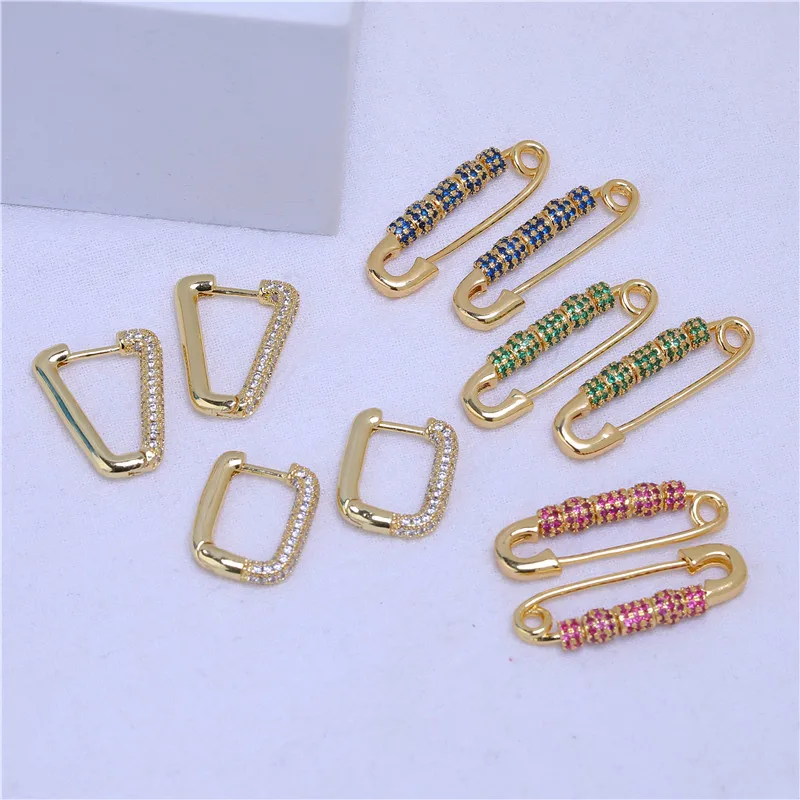 2 шт./лот модные циркониевые булавки броши со стразами застежки для сережек