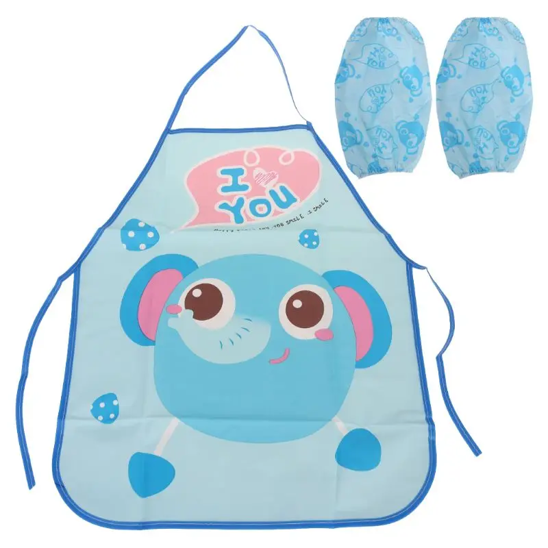 

1 Set Kids Apron Sleeves Children Painting Kitchen Cooking Waterproof Protection
