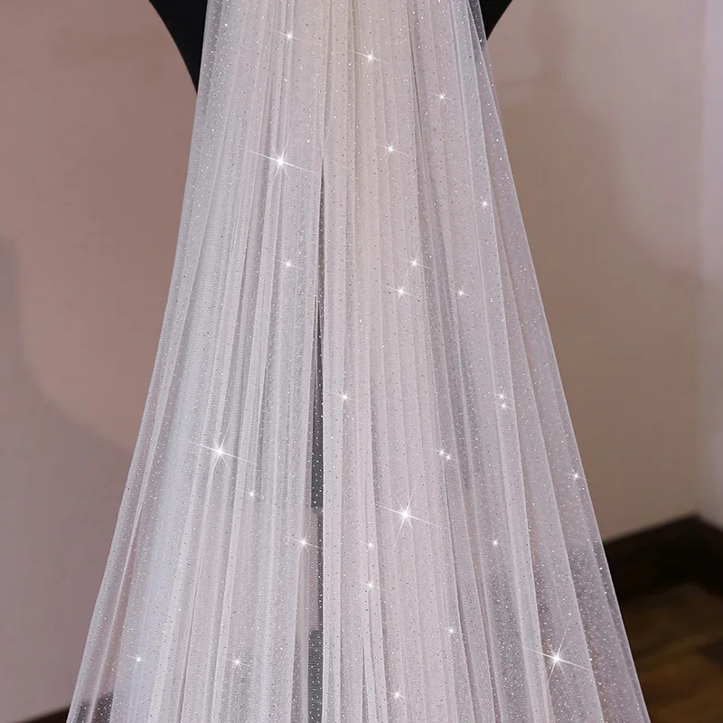 Фата свадебная длиной 3 м с расческой мягкая потрясающая Тюлевая длинная для