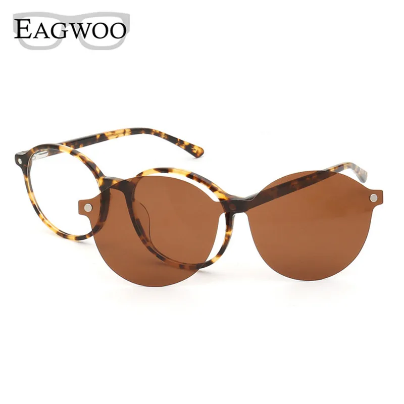 Magnet Eyeglasses Round Full Rim Optical Frame With Sunglasses Clip Small and Medium Size Face Suitable 0101