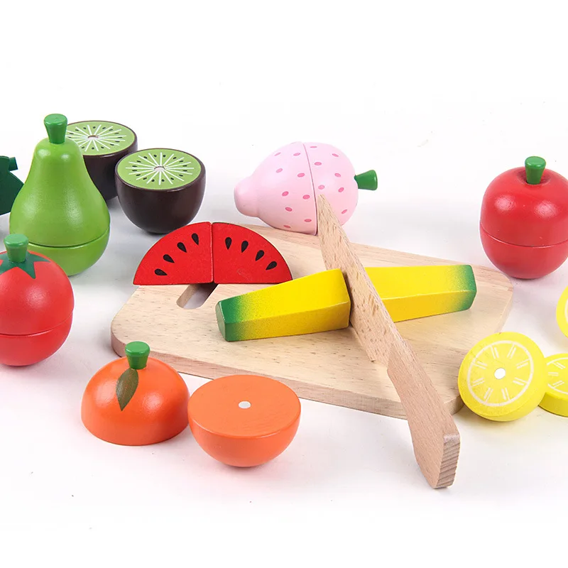Деревянные магнитные игрушки для кухни имитация фруктов и овощей детские милые