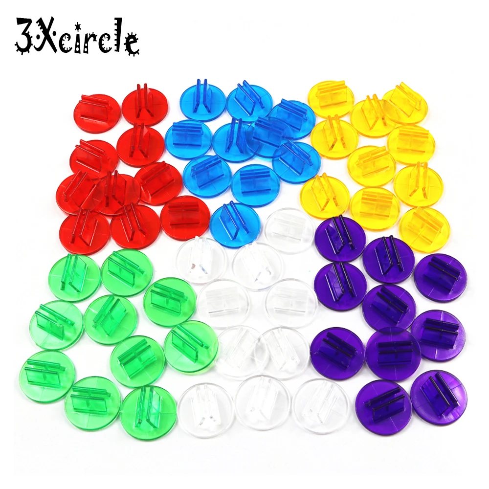 50 шт./трубка прозрачные пластиковые подставки для карт игр Радужный цвет