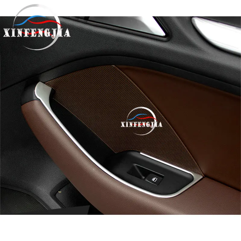 

For Audi A3 15-17 4pcs Steel Interior Door Armrest Panel Window Lift Cover Trim