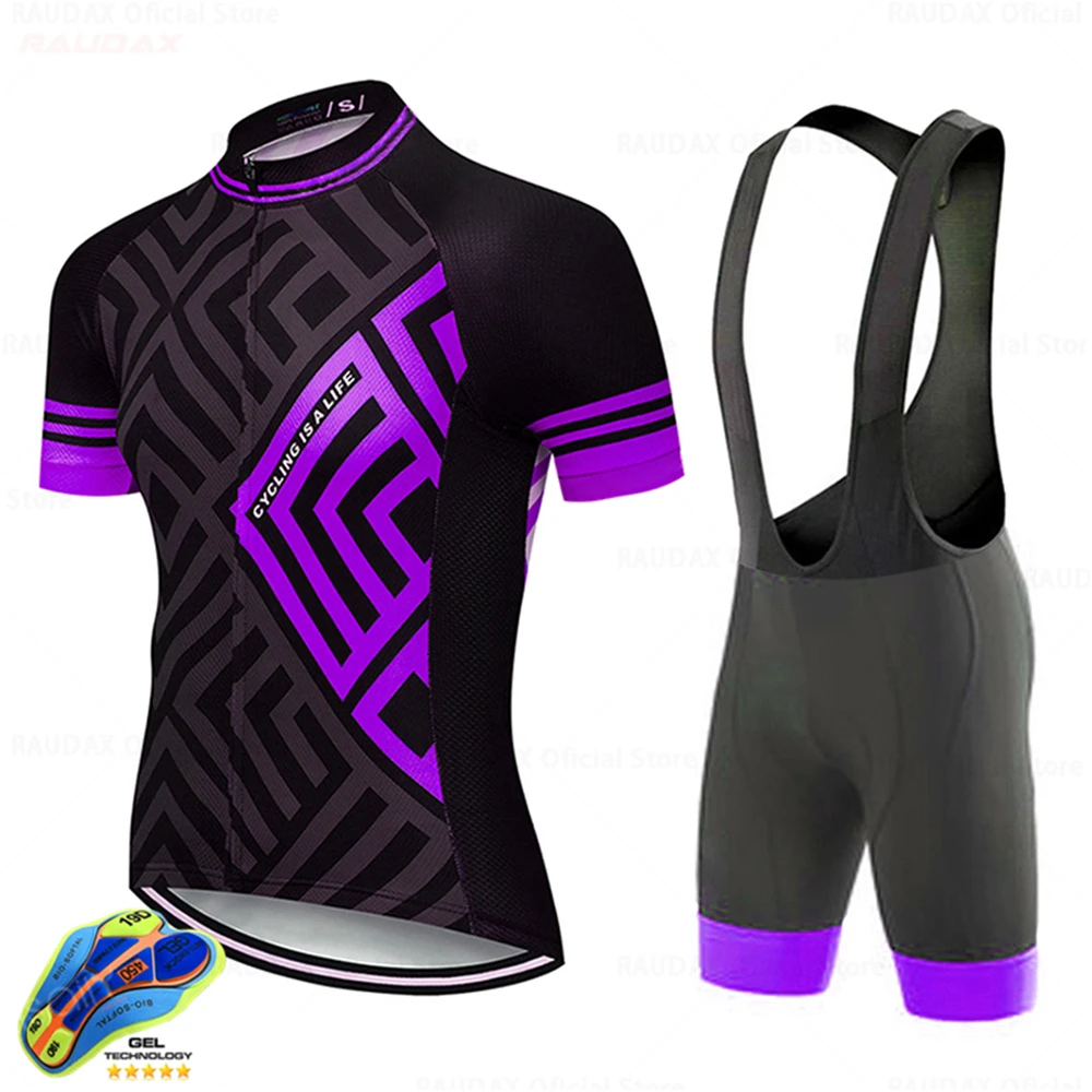 

Raudax Quick-drying Cycling Jersey Suit Men's Summer Breathable Short-sleeved Triathlon Ropa De Ciclismo Cycling Clothing Set