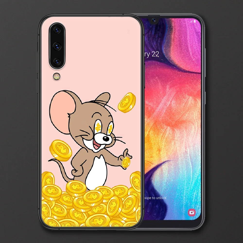 

Cartoon Cat tom Mouse jerry Phone case For Samsung Galaxy A 3 5 7 8 10 20 20E 21S 30 30S 40 50 51 70 71 black bumper soft coque