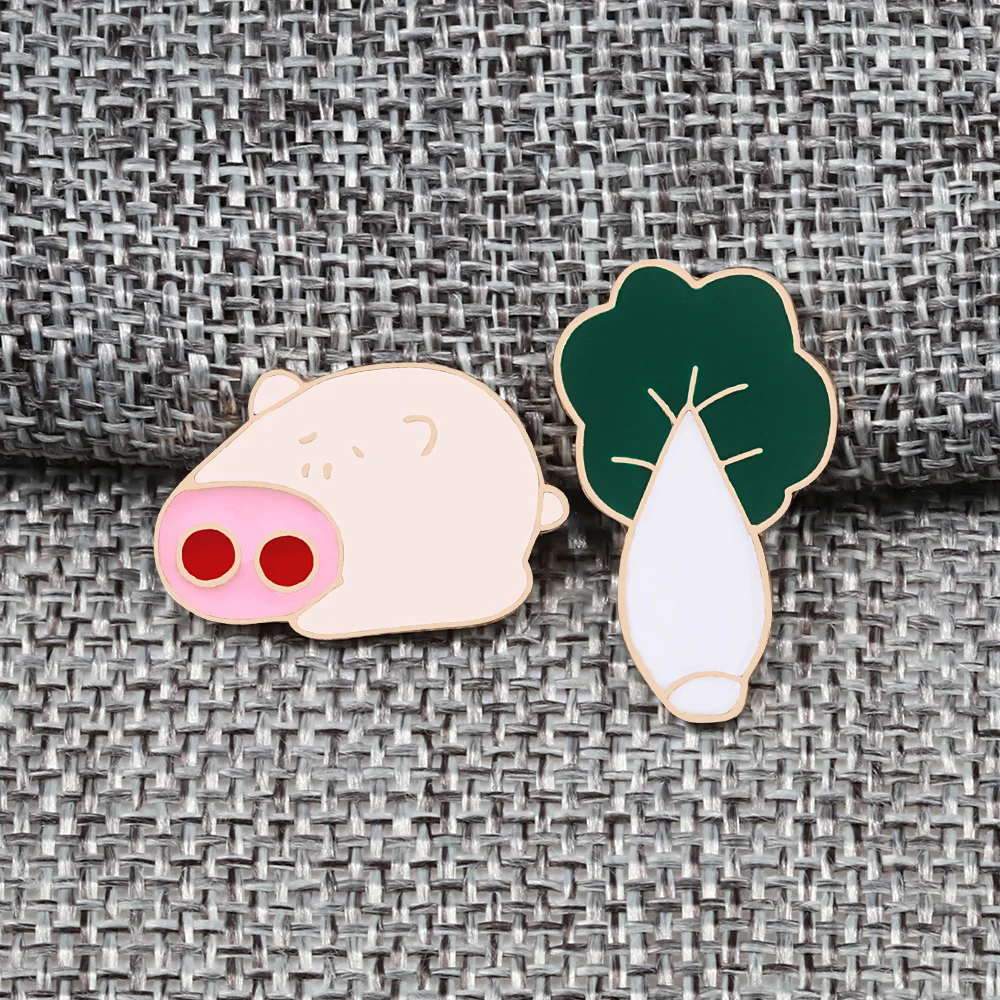 Брошь в виде капусты и свиньи 2 шт./компл./набор | Украшения аксессуары