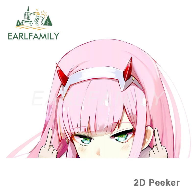 

Виниловые наклейки EARLFAMILY, 13 см х 8,3 см, для Zero Two Peek, наклейки на автомобиль, забавные наклейки, граффити, защита дверей мотоцикла, автомобиля