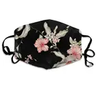 Цветочная противопылевая маска для лица унисекс теплая ветрозащитная многоразовая Тканевая маска модная Регулируемая фотомаска с карманом для фильтров