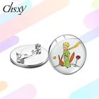 CHSXY простая милая маленькая брошь булавка Маленький принц Сказочный мультяшный принт стеклянные круглые Броши детские ювелирные изделия подарок для друзей