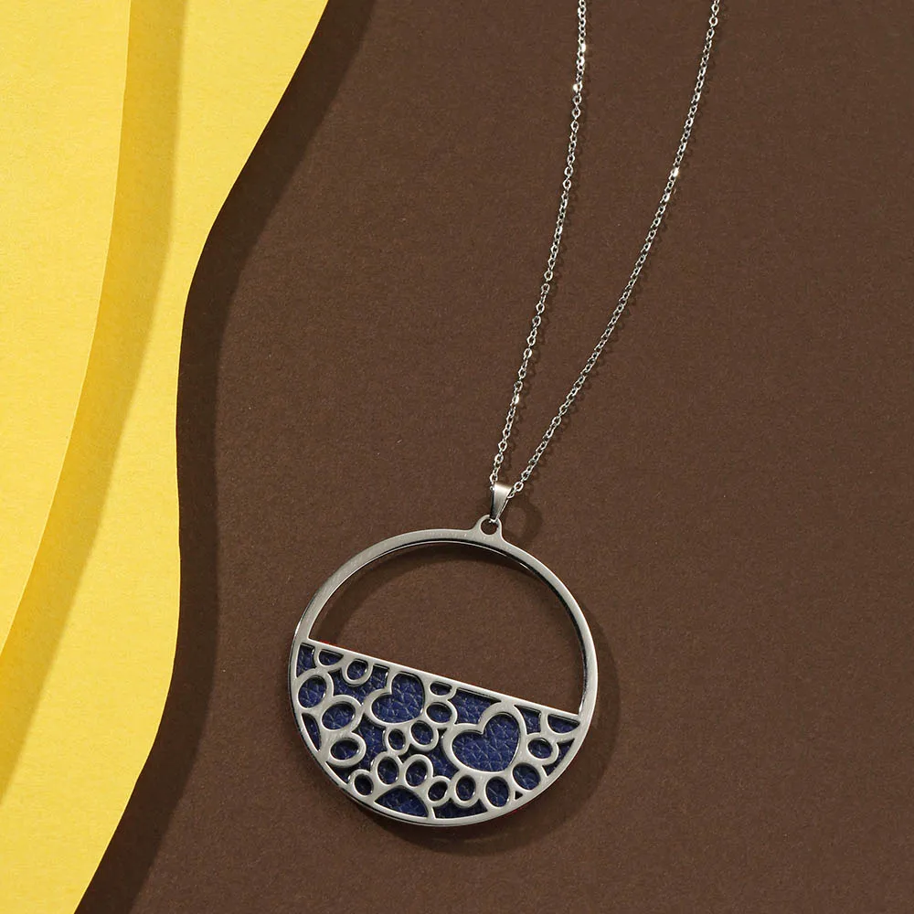 Legenstar, Сменное кожаное Очаровательное ожерелье с подвеской, женское серебряное длинное ожерелье из нержавеющей стали, Ювелирное колье, Femme