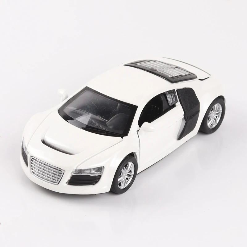 No Original Box 1:32 R8 квази-спортивный сплав модель автомобиля класса выделяется фиолетовый матовая текстура украшения Коллекция игрушек для детей - Цвет: No Original Box