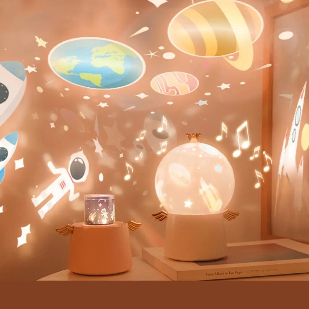 Ангел хранитель вращающийся светодиодный проектор лампа Ночной светильник