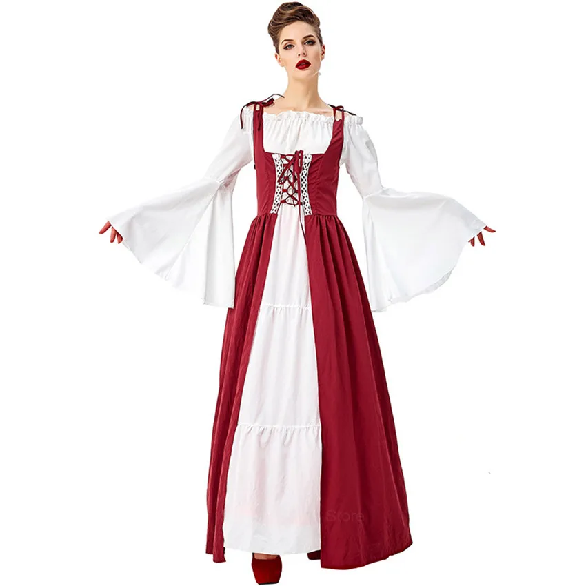 

Medieval Dress Cosplay Halloween Costumes for Women Palace Carnival Party Disguise Princess Female Vestido Robe Plus Size Noble