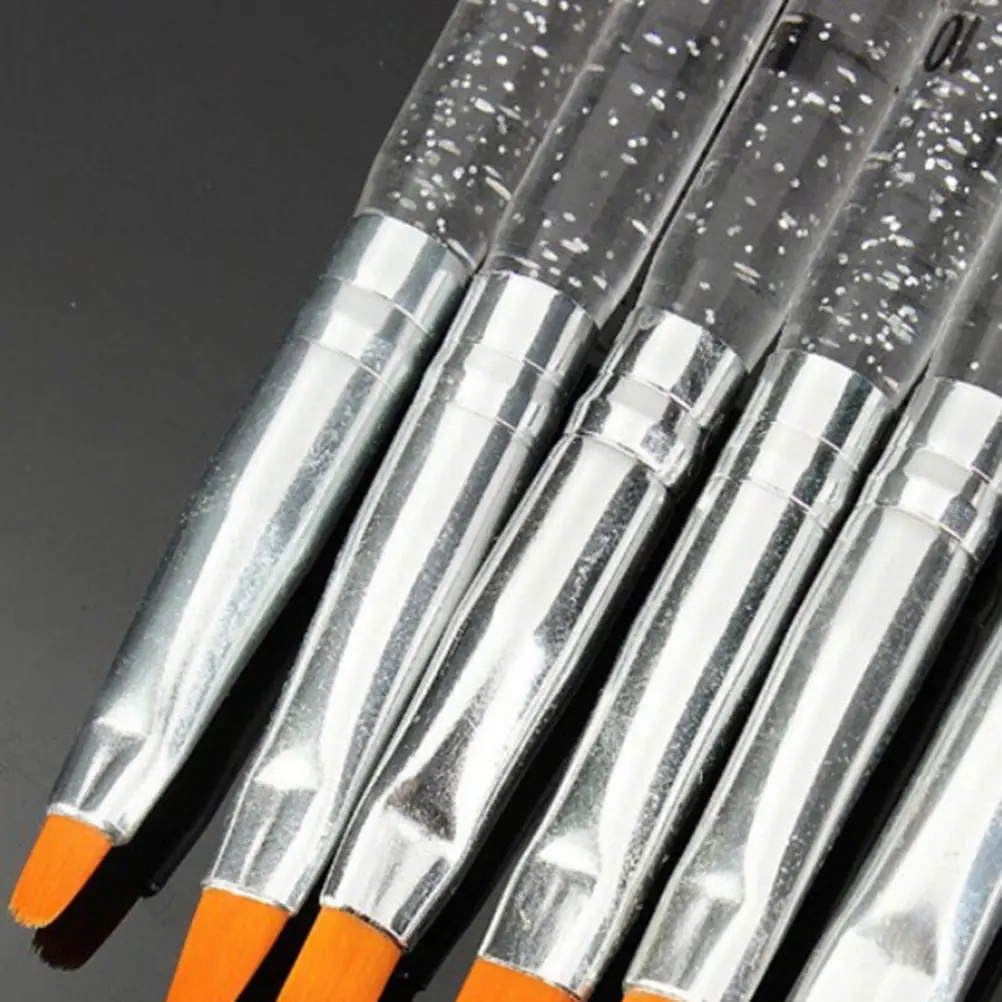 

7Pcs Manicure UV Gel Acrylic Nail Brushes DIY Tool Nail Art Design Builder Salon Drawing Painting Brush Pen Set