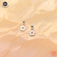 dreamhonor 925 sterling silver hollow flower stud earrings for girls student summer jewelry gift smt104