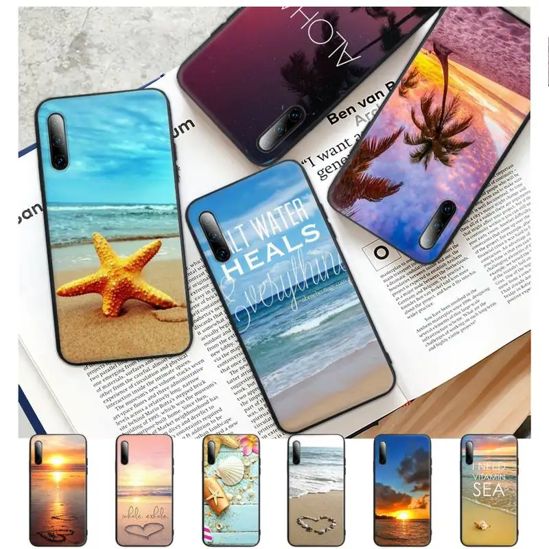 

Sunset Beach Sea Black Matte Cell Phone Cover For Samsung Galaxy S9 S10 S20 S21 S30 Plus Ultra S10e S7 S8 Case
