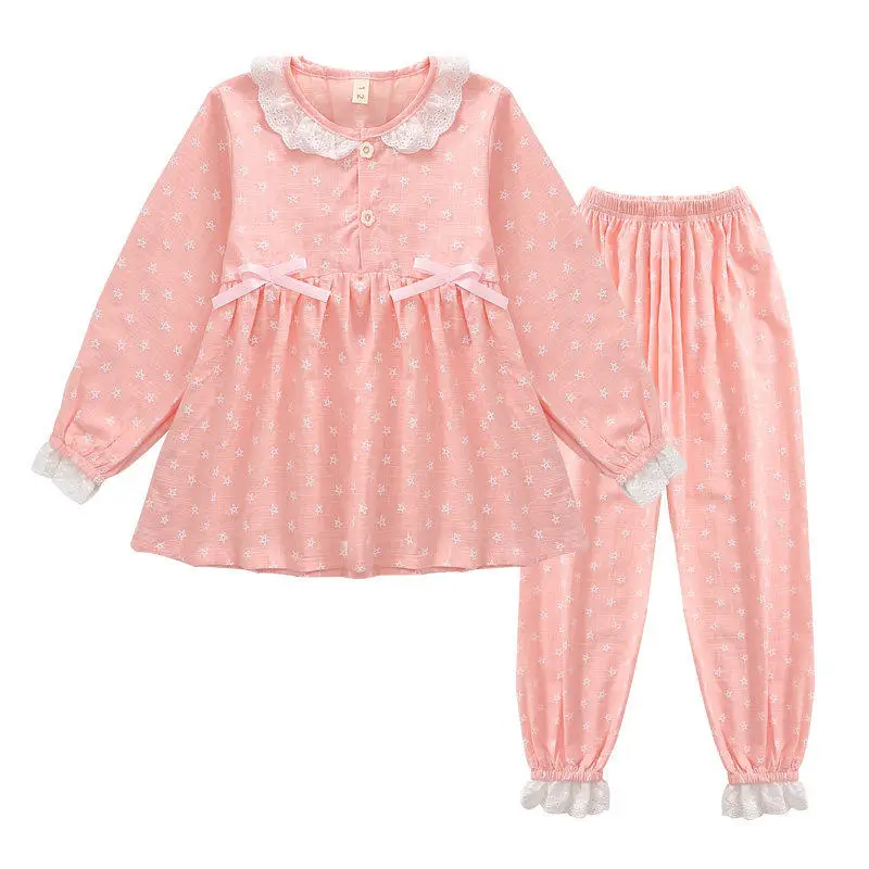 

pijama bebe 2020 cotton 2-12 year two piece kids pajamas loose summer marvel sleepwear girl home wear