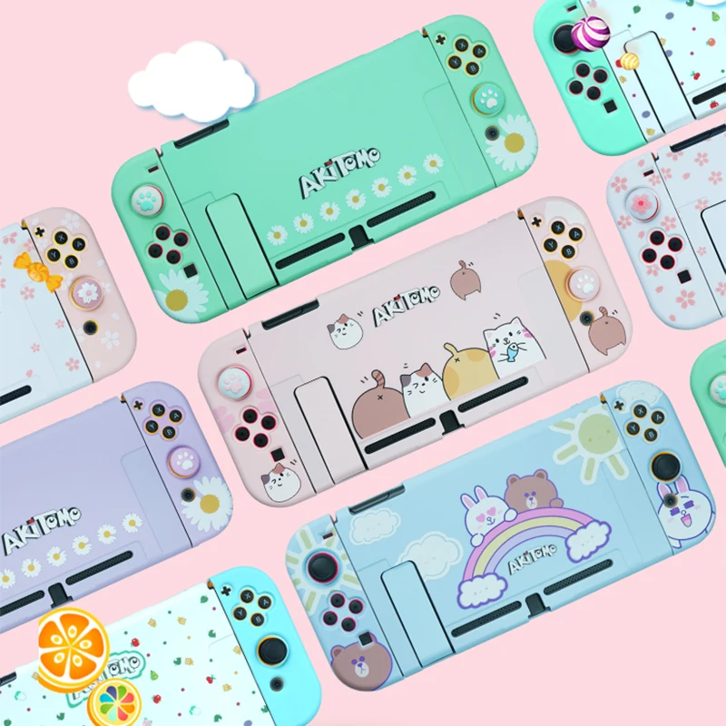 

NS Switch Protective Case Cover Shell For Nintendo Switch Joy-Con Controller Shockproof Cute Hard PC Shell Switch Accessories