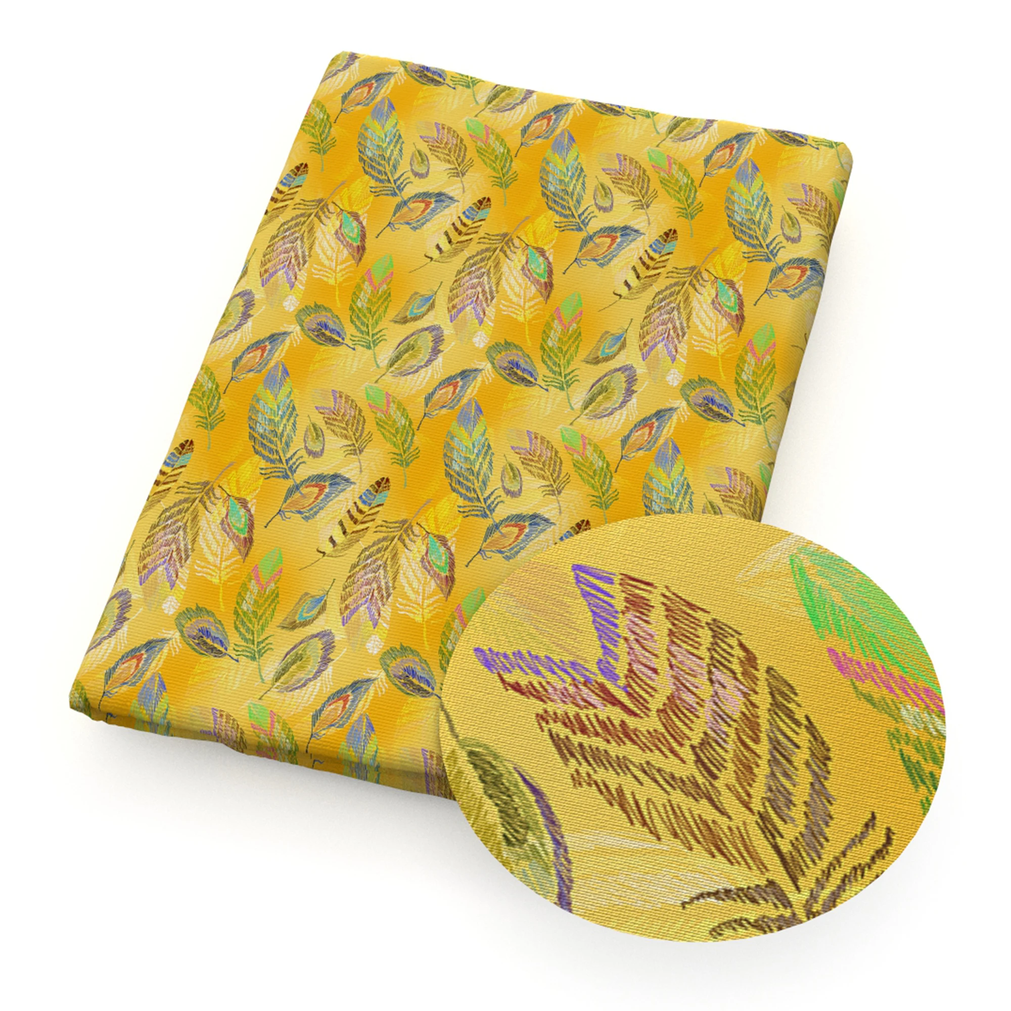 Папоротник лист ананас летняя Полиэстеровая хлопчатобумажная ткань Лоскутная