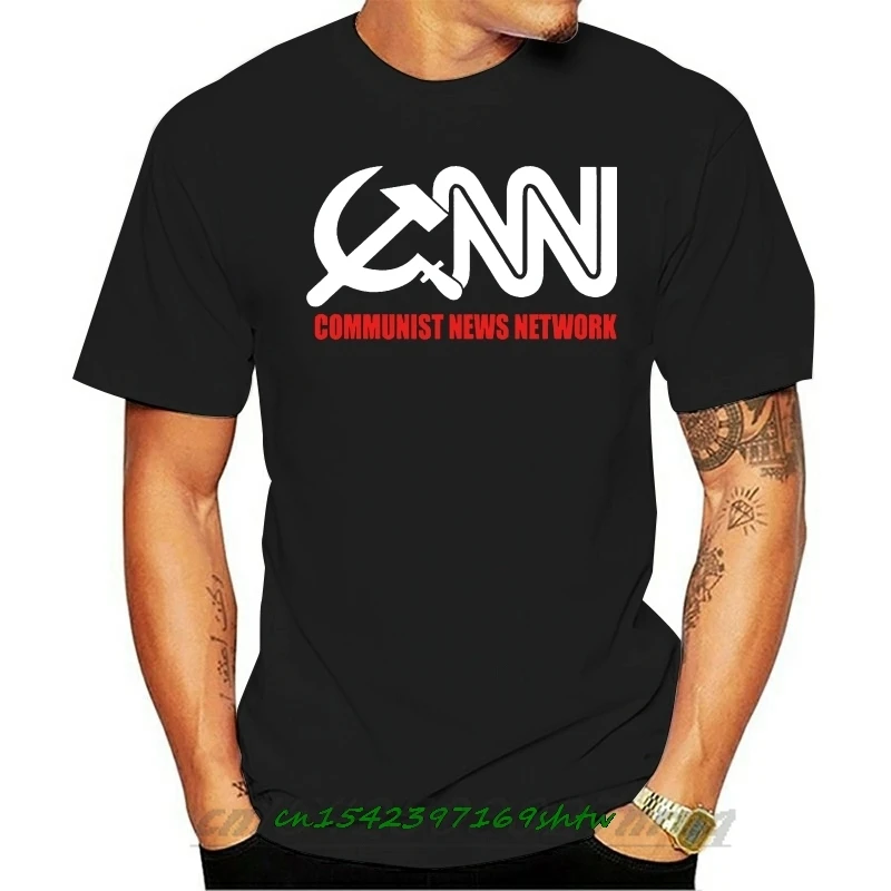 

Cnn Communist News Networking Shirt Funny Tabloid Fake Corporate Media Fraud Cotton T-shirt Men 2021 Summer T Shirts Short