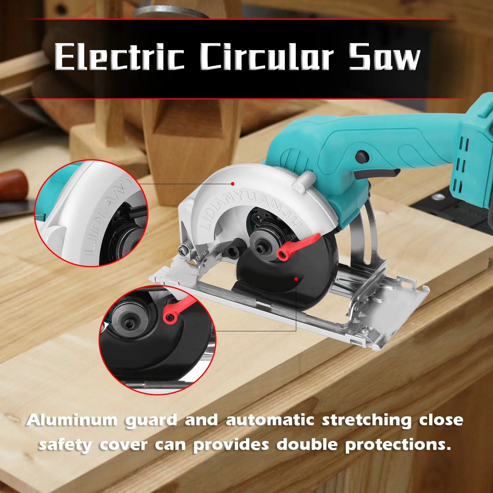 

5inch 21V Electric Circular Saw High Power Lithium Battery Woodworking Tool Wood Board Marble Cutting Machine Woodworking Tools