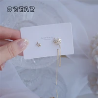 obear 14k real gold plating korean exquisite zircon star stud earrings women creative temperament daily small jewelry