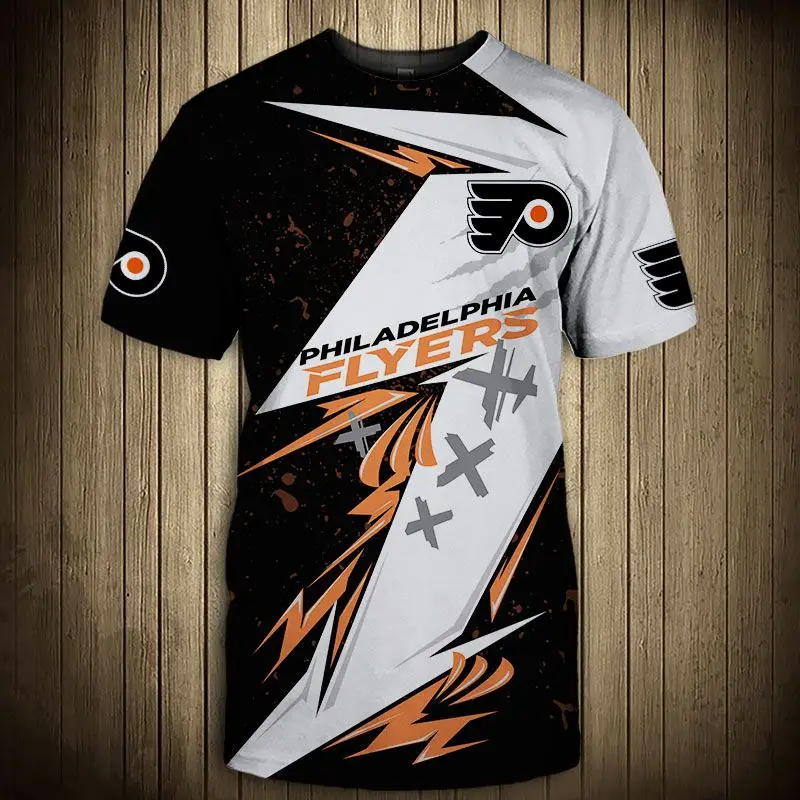 

Philadelphia fashion casual men Flyers t-shirt Stitching design geometric bird print cool tops