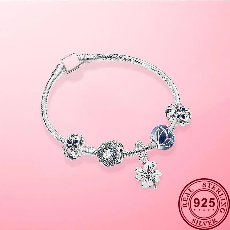 

2020 New 925 Sterling Silver Exquisite Suit Fashion Pan Bracelet For Women Wedding Party Gift Fashion Jewelry