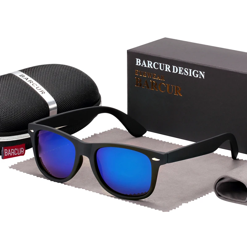 Dark Blue BARCUR ретро мужские солнцезащитные очки винтажные модные классические Брендовые женские солнцезащитные очки унисекс UV400 - Цвет линз: Dark Blue