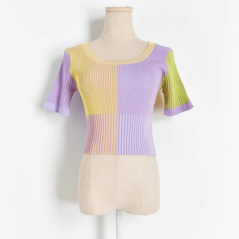 Женский трикотажный сексуальный укороченный Топ для женщин 2020 летний