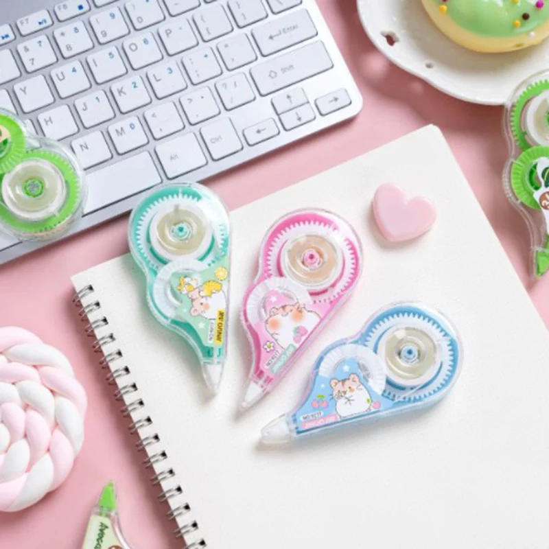 

6M Cute Avocado Hamster White Out Correction Tape School Office Supplies Corrector Student Prize Stationery