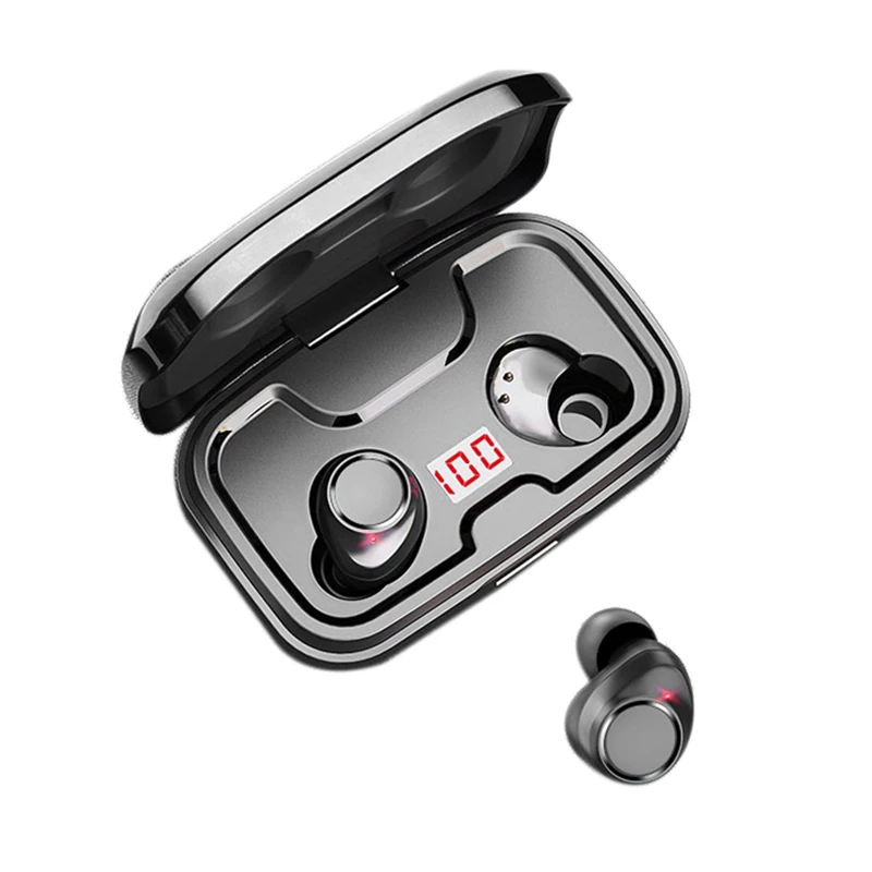 TWS5.0 спортивные наушники беспроводная гарнитура светодиодный дисплей Bluetooth