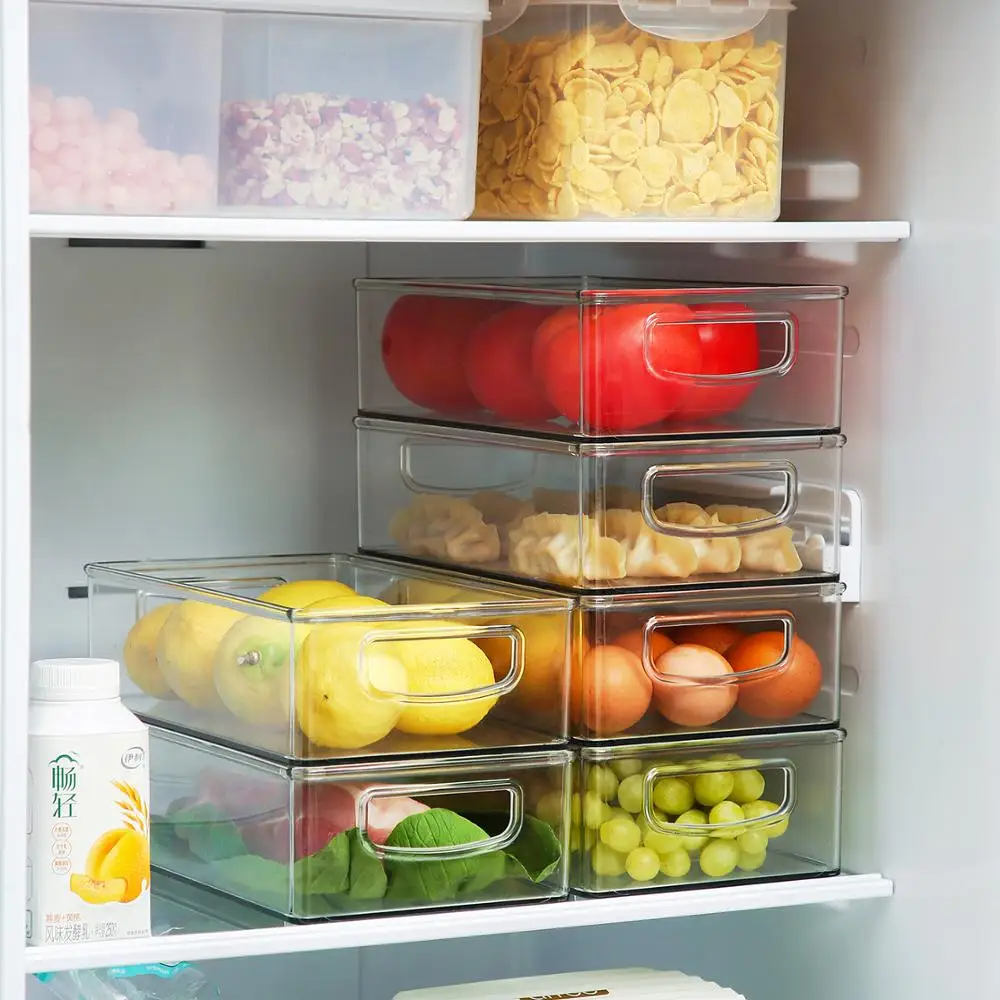 

Прозрачный органайзер для кухонного холодильника, коробка для хранения, ящик для холодильника, ящик для холодильника, контейнеры для хране...