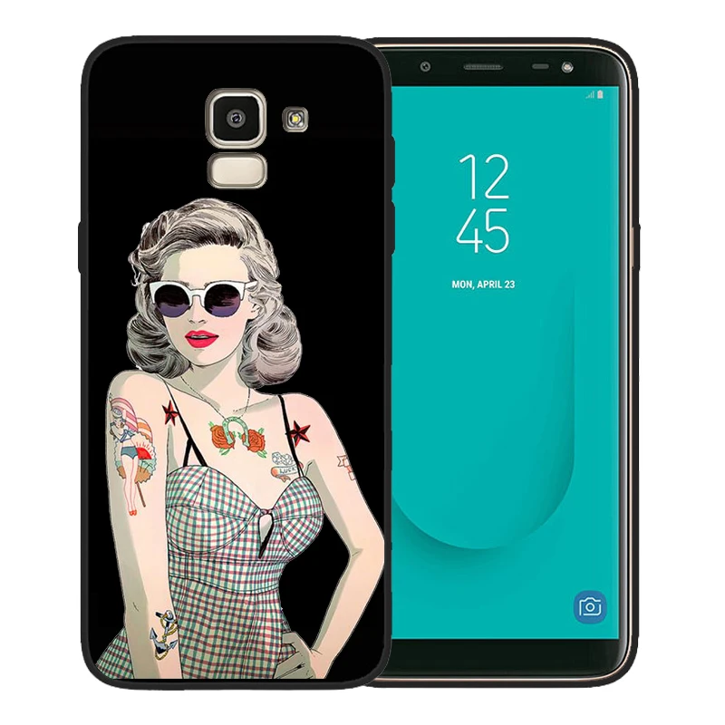 Чехол для девушек с татуировкой Samsung Galaxy J3 J5 J7 J4 J6 J8 S11 S11E S10 S8 S6 S7 S9 Plus мягкий