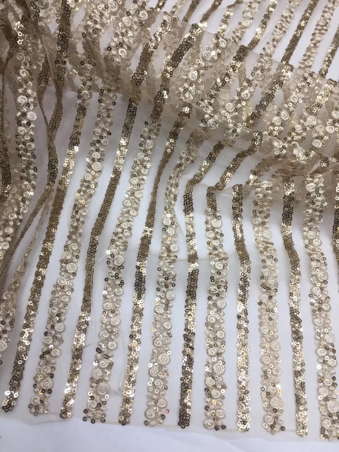 (5 ярдов/шт.) 2021 новейшие африканские блестки с вышивкой из сплава сетчатые