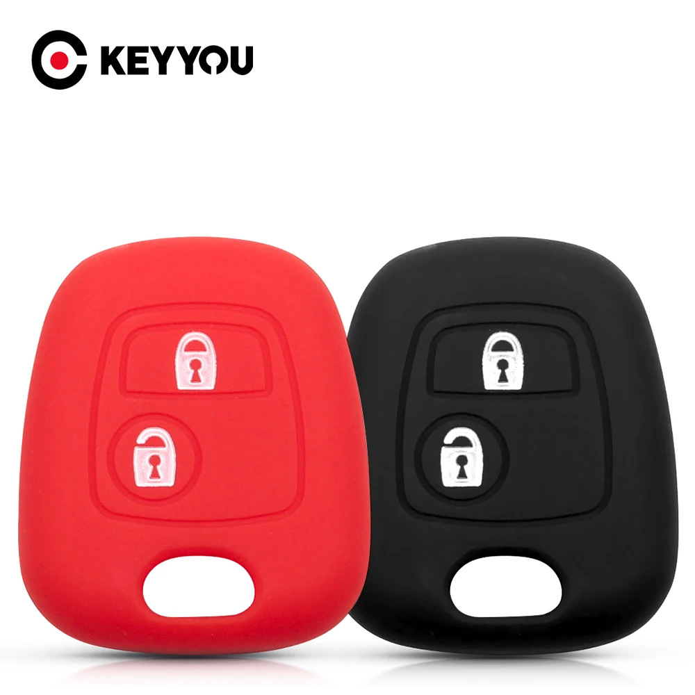 Защитный чехол для ключей KEYYOU Peugeot 107 206 307 207 408 2 кнопки силиконовый резиновый