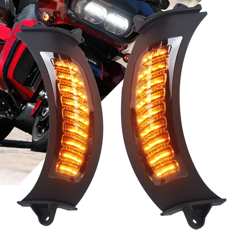

Motorcycle Front Headlight Side Indicator Led Turn Signal Light Lamp with DRL for Road Glide 2015-2019