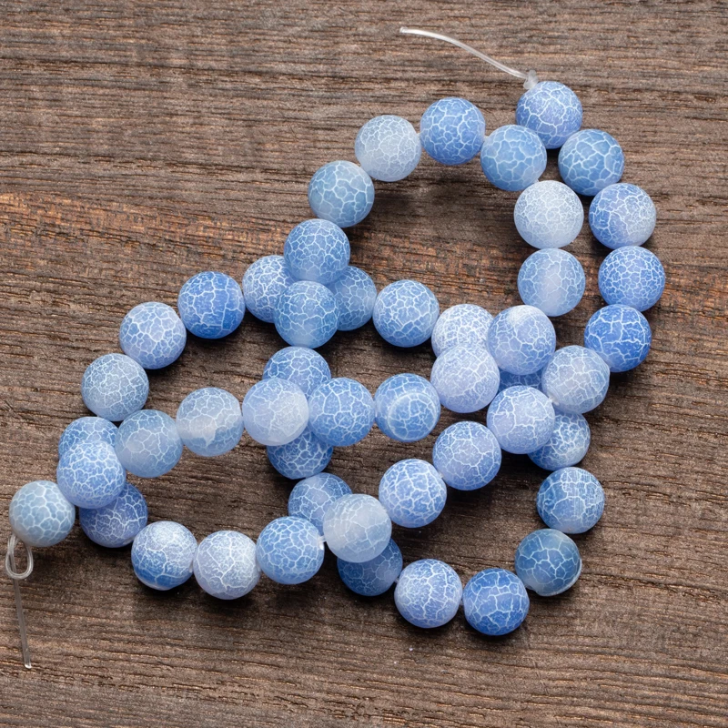 

Wholesale Natural Stone Fire Dragon Veins Blue Frost Cracked Dream Agates Beads for Necklace Bracelet Jewelry DIY 4 6 8 10 12mm