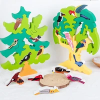 3d montessori wooden tree jigsaws puzzles for kids stacking puzzle blocks bird tree toys balance educational toys