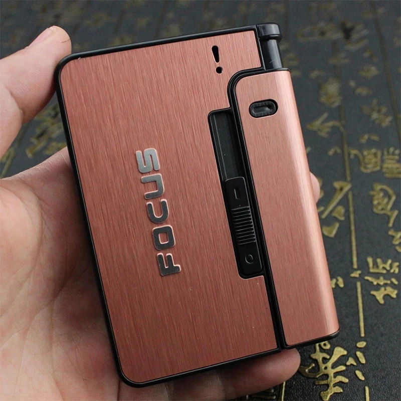 Portable Automatic Cigarette Case Metal Boxes 10PCS Holder Not Lighter Gadget For Men Christmas Gifts | Дом и сад
