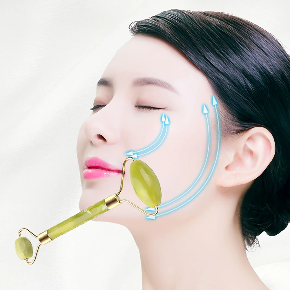 Двойная головка массажный ролик для лифтинга лица Jade Beauty Face массажер похудения