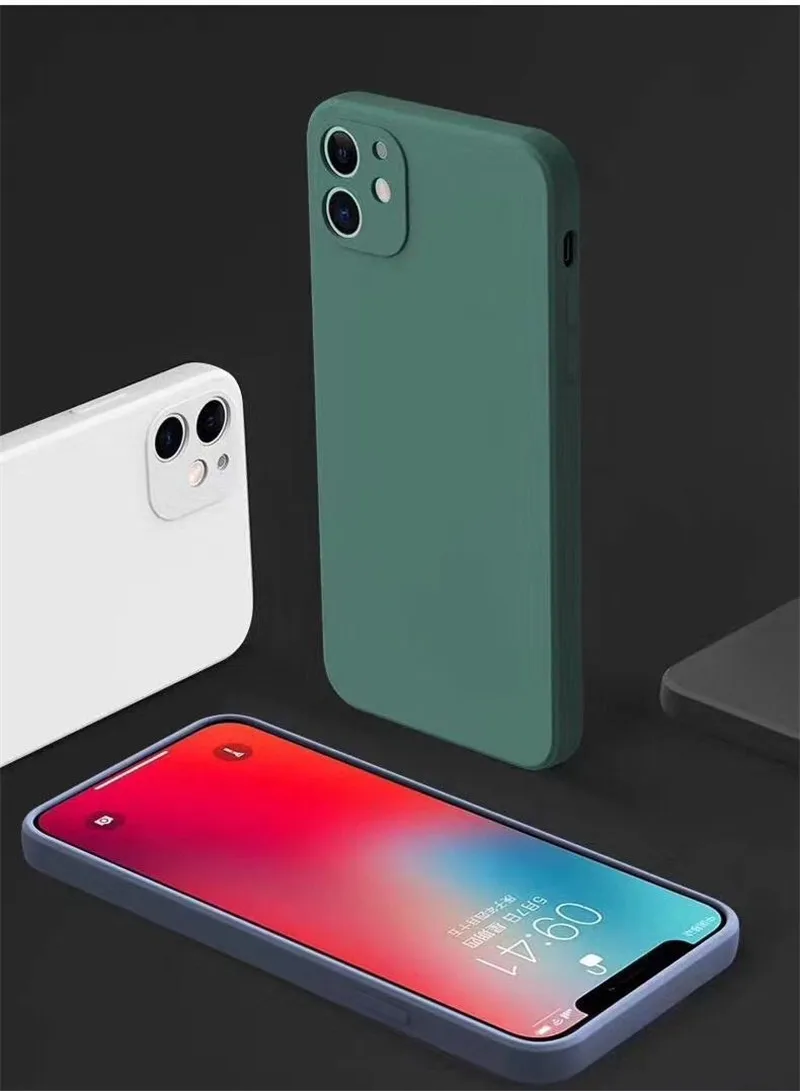 

simple Solid color Couple Phone Cover Case For Iphone X 11 12 pro Xs Max Xr 10 8 7 Plus SE 4.7 Luxury Soft silicone Coque Fundas