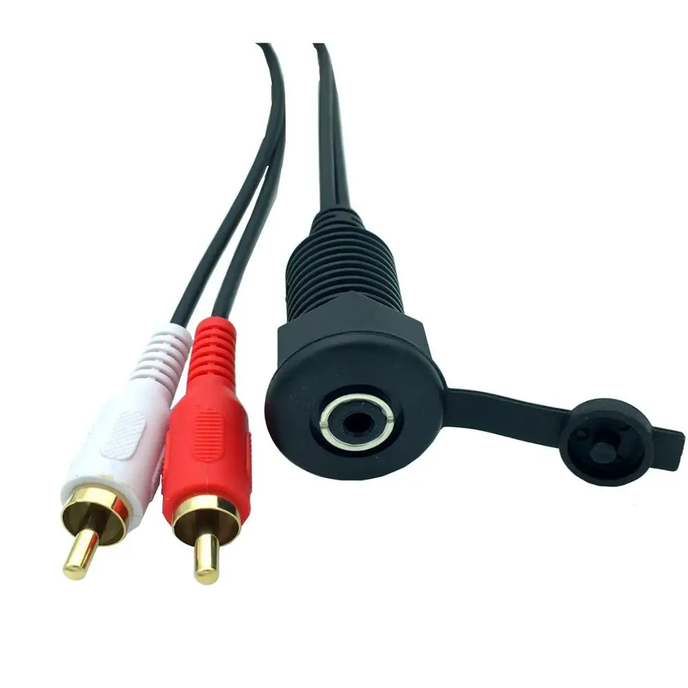 

3.5mm to 2 RCA aux USB port cables for ATV UTV golf cart Waterproof Marine extended stereo audio ship cable